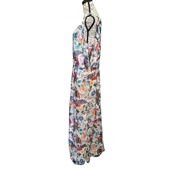 Vintage Yumi Maxi Dress Floral w/Metallic Piping Gown sizes 12 Romantic Fairy - Picture 4 of 11